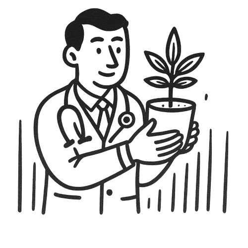 Arzt hält medizinisches Cannabis in der Hand